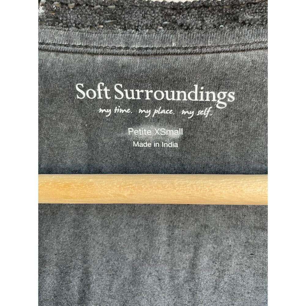 SOFT SURROUNDINGS washed gray cotton Philomena tunic top blouse - Picture 6 of 7